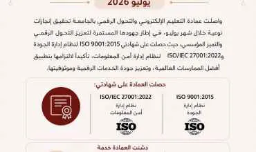 منجزات عمادة التعليم الإلكتروني والتحول الرقمي يوليو 2026